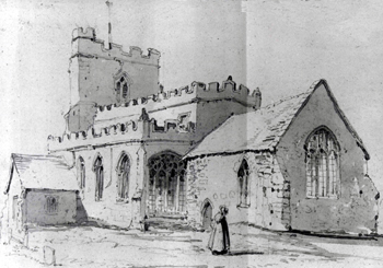 Totternhoe church from the south-east in 1812 [Z50-127-113]